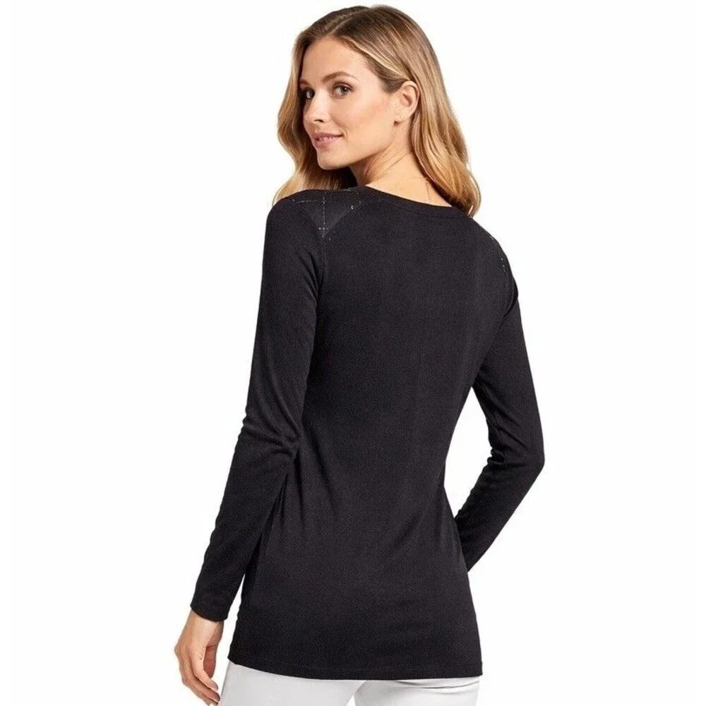 Brunello Cucinelli Cashmere Sweater Black Monili Crystal Bateau Neck L